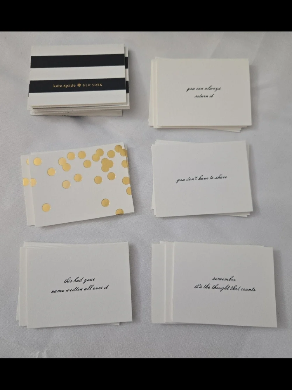 Kate Spade New York Gift Enclosure Cards Set - 24 Mini Cards & Envelopes + Box